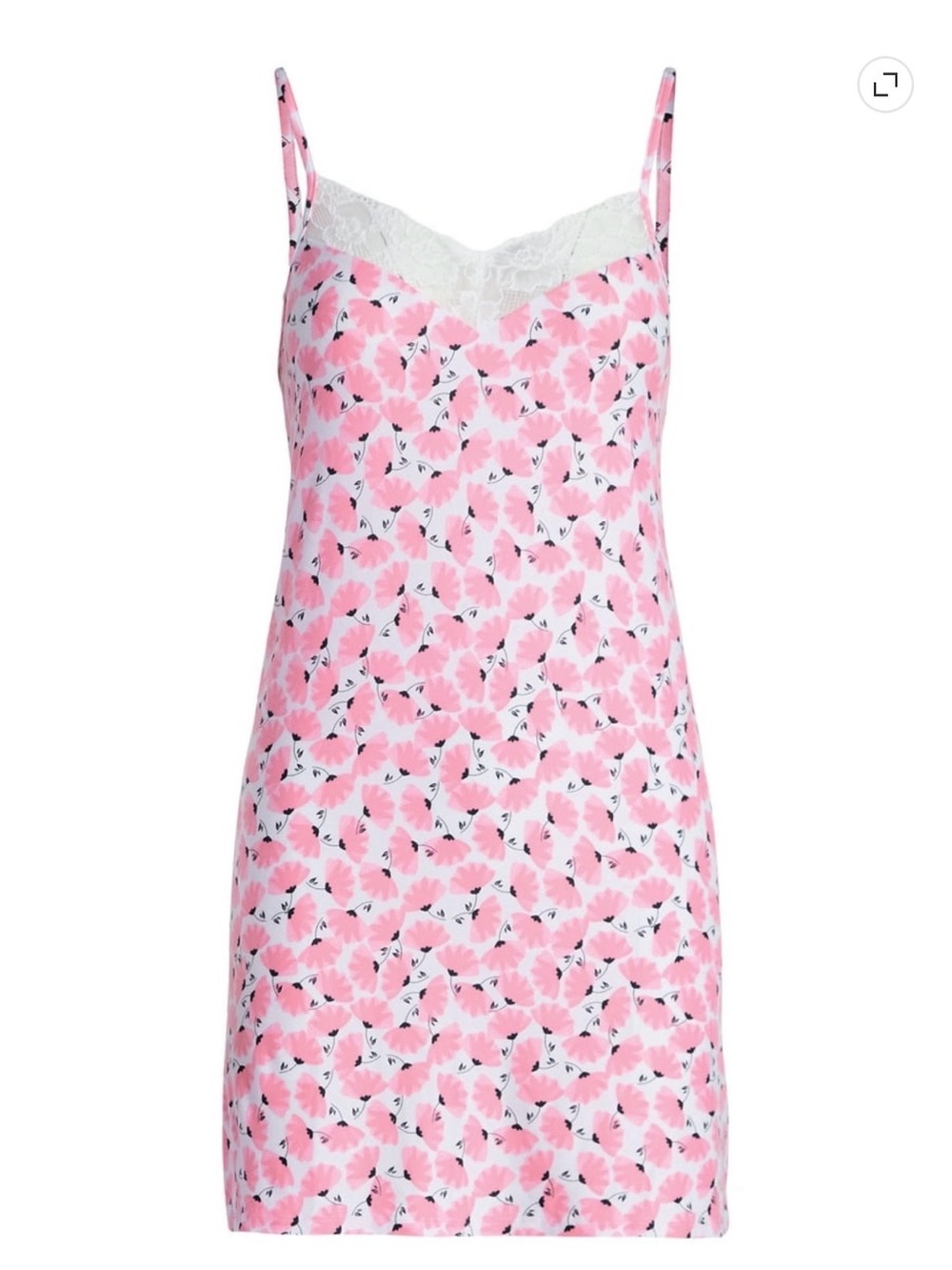 No Boundaries Pink Floral Lace-Trim Chemise